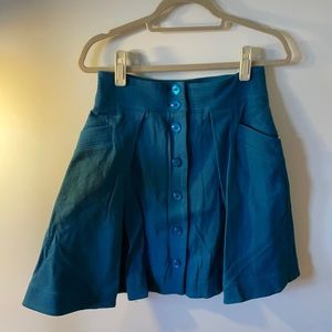 ZSPOKE peacock blue a line skirt
- fits 6/M